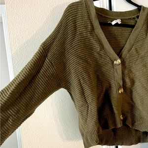 Army green olive Madewell cardigan